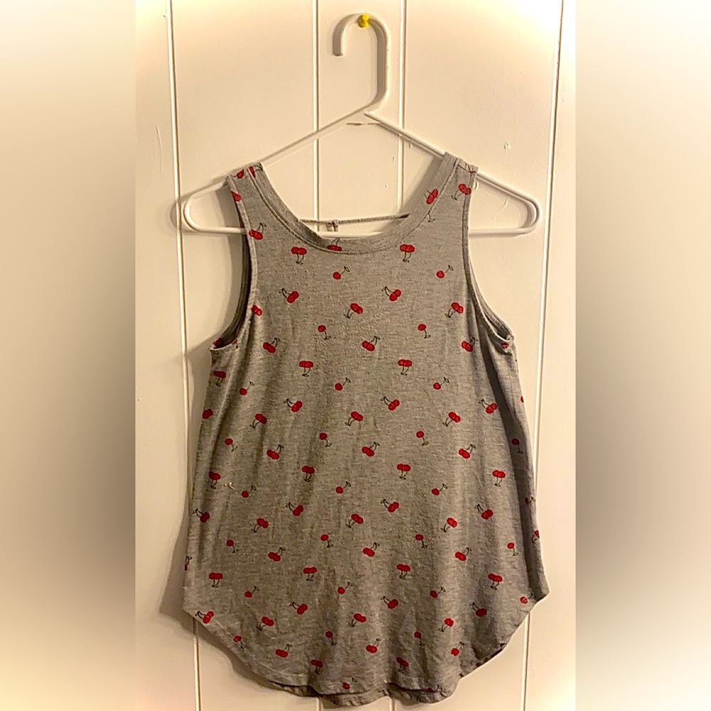 Grey tank with Cherry design.